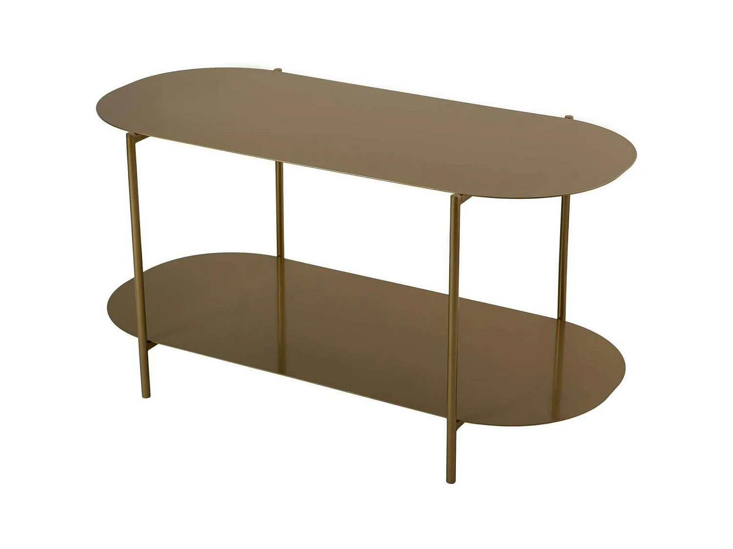 Table basse double plateau dorée - forme ovale SFAX