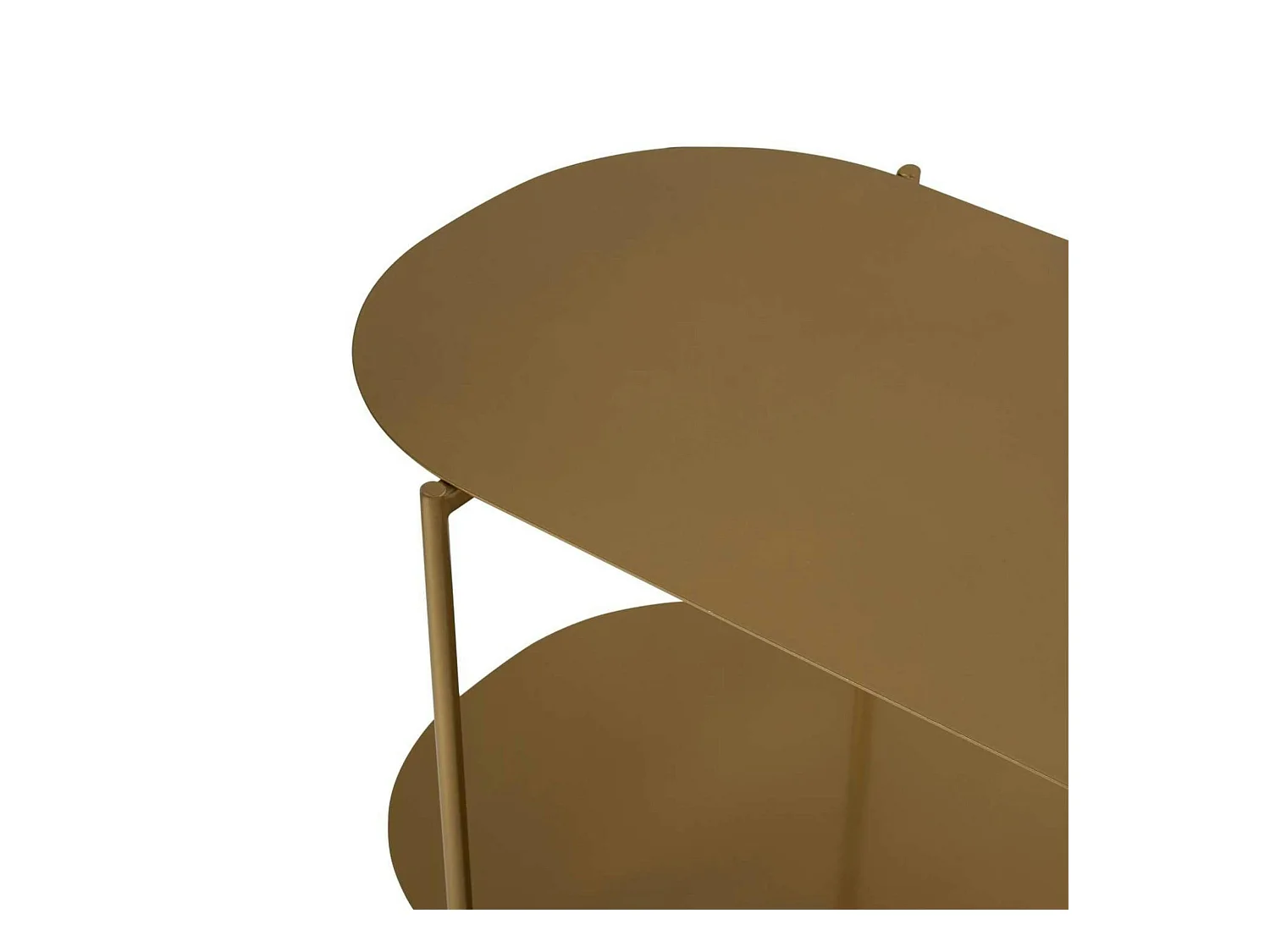 Table basse double plateau dorée - forme ovale SFAX