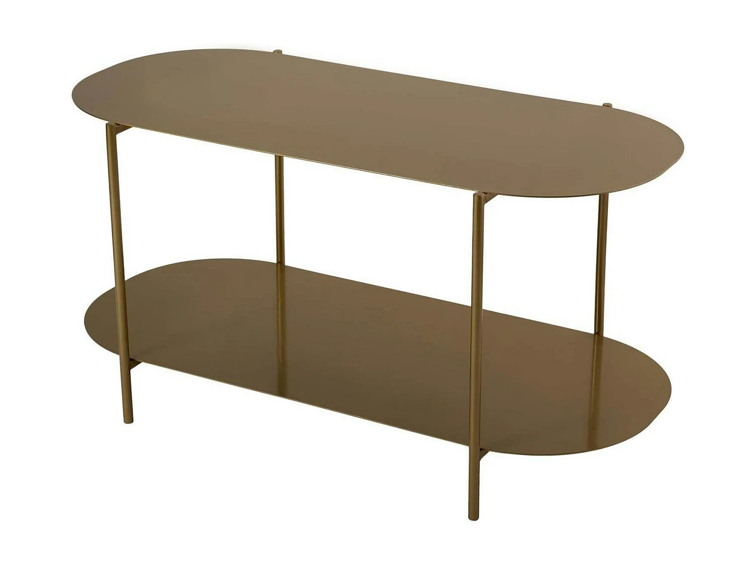 Table basse double plateau dorée - forme ovale SFAX