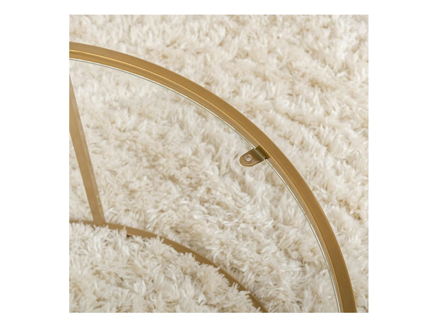 Table basse ronde en verre – cadre doré ⌀80 cm TULUM