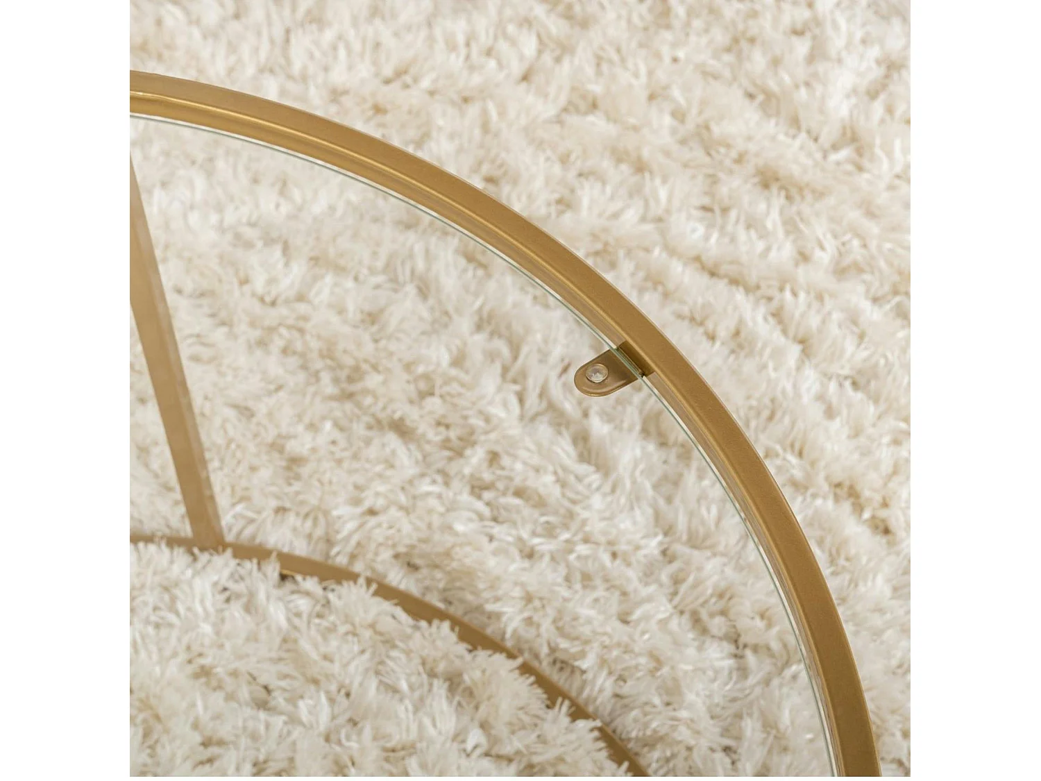 Table basse ronde en verre – cadre doré ⌀80 cm TULUM