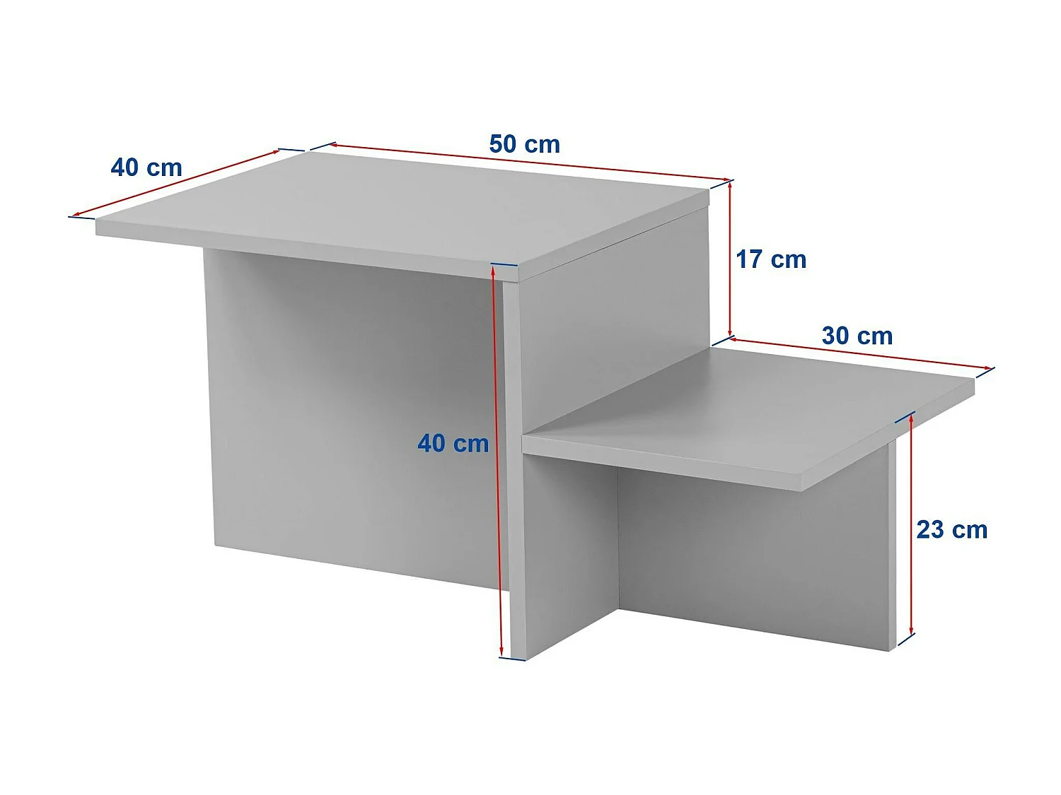 Table basse moderne effet travertin - 2 niveaux MARFA