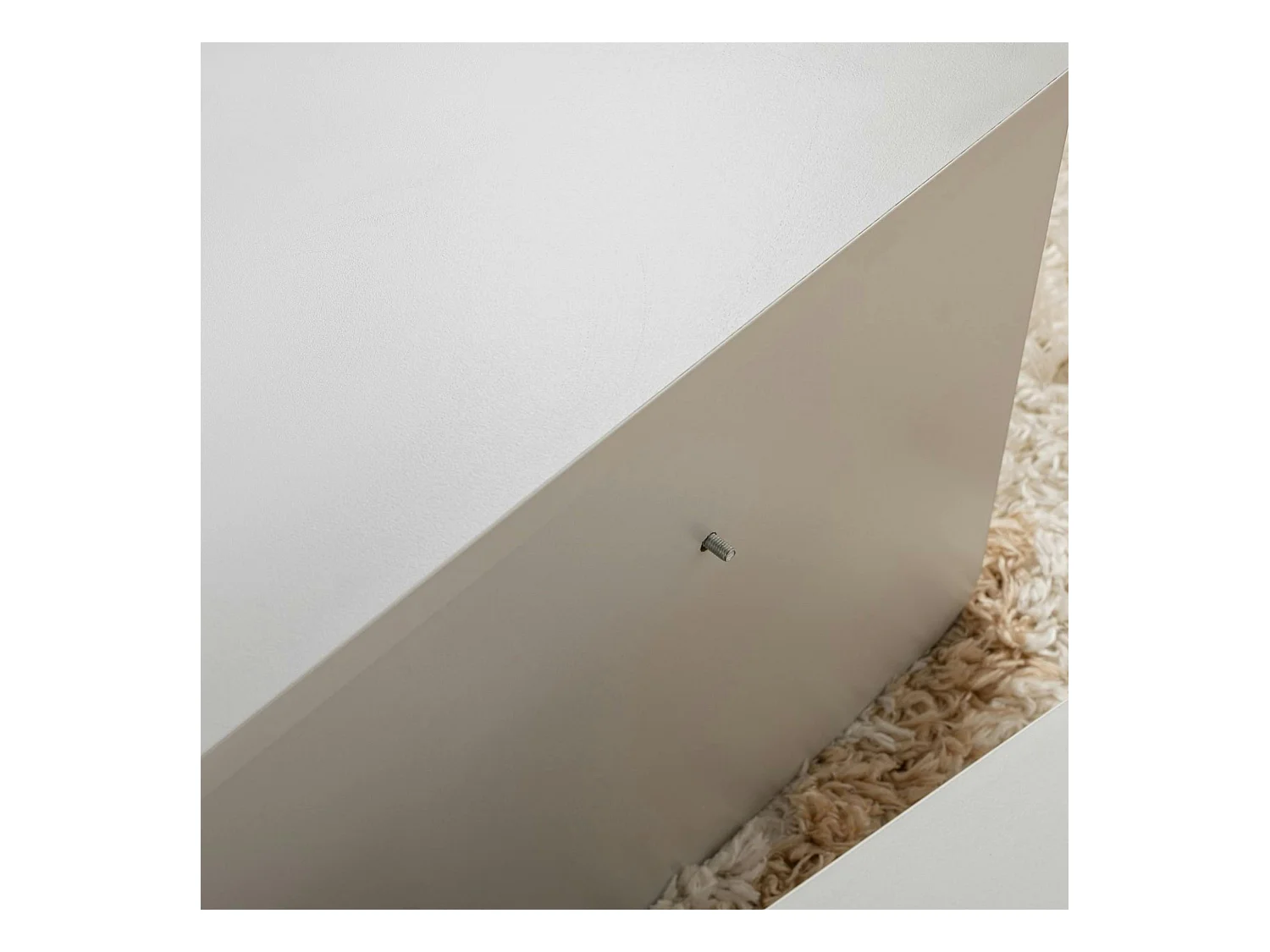 Table basse moderne grise effet laqué - 2 hauteurs MARFA