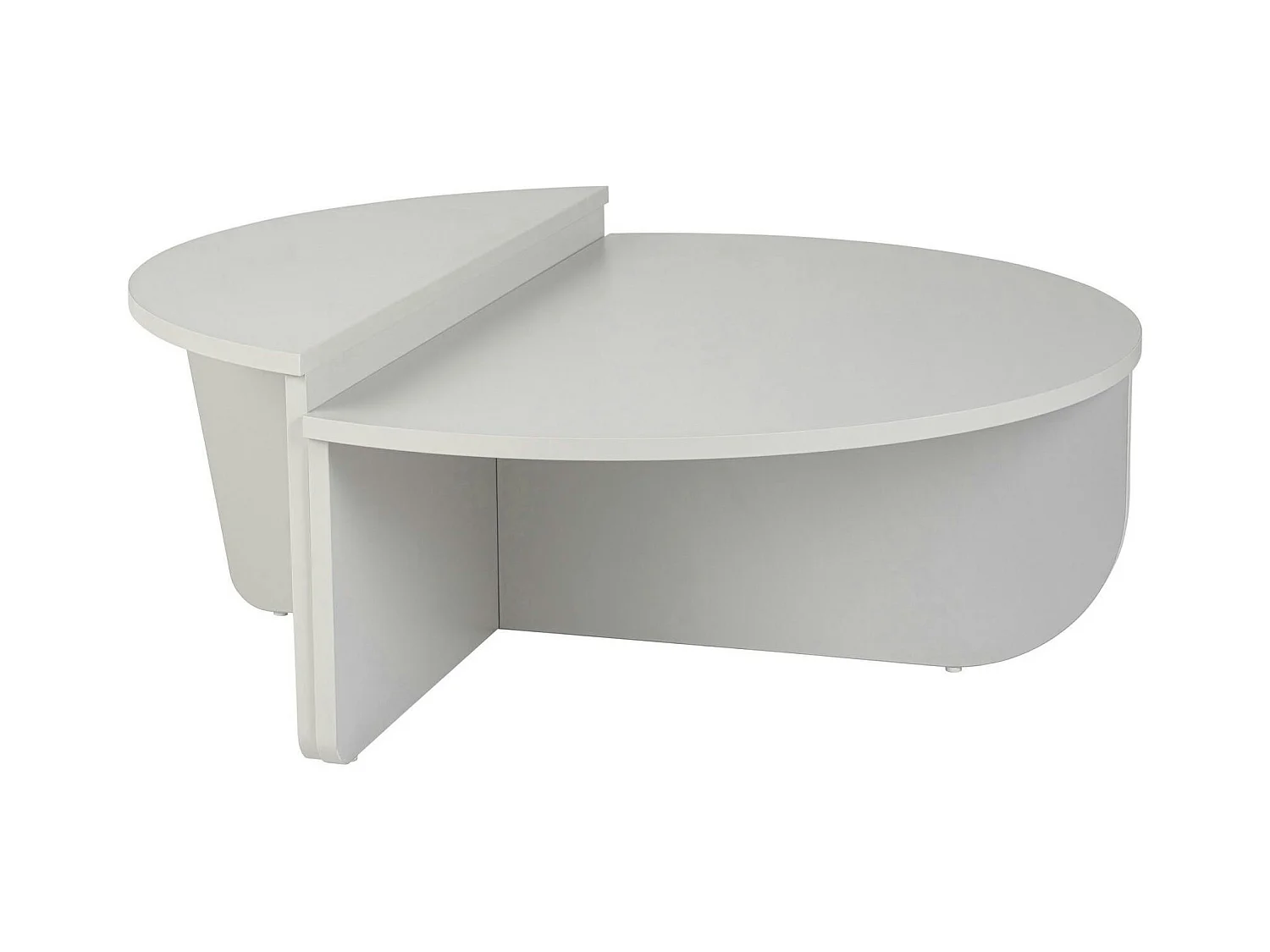 Table basse moderne grise effet laqué - 2 hauteurs MARFA