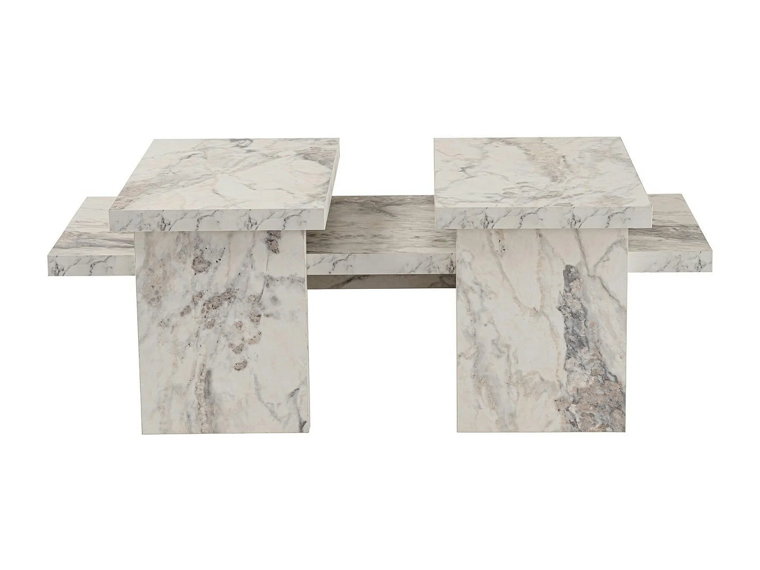 Table basse gigogne design – effet marbre (3 pièces) MARFA