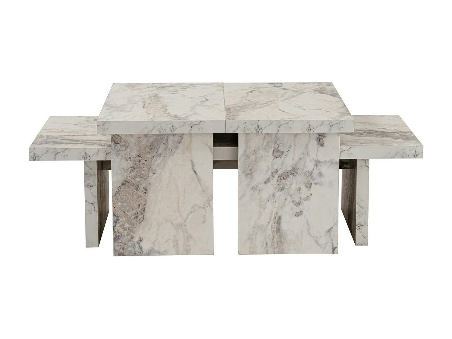 Table basse gigogne design – effet marbre (3 pièces) MARFA