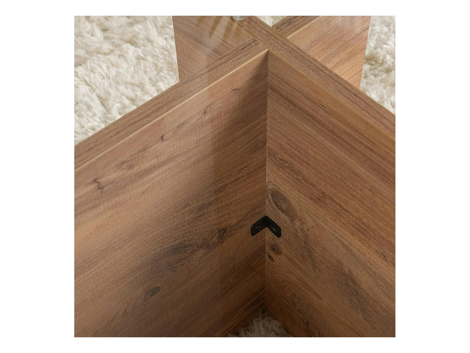 Table basse verre déstructurée – effet bois, H. 40 cm SALTA