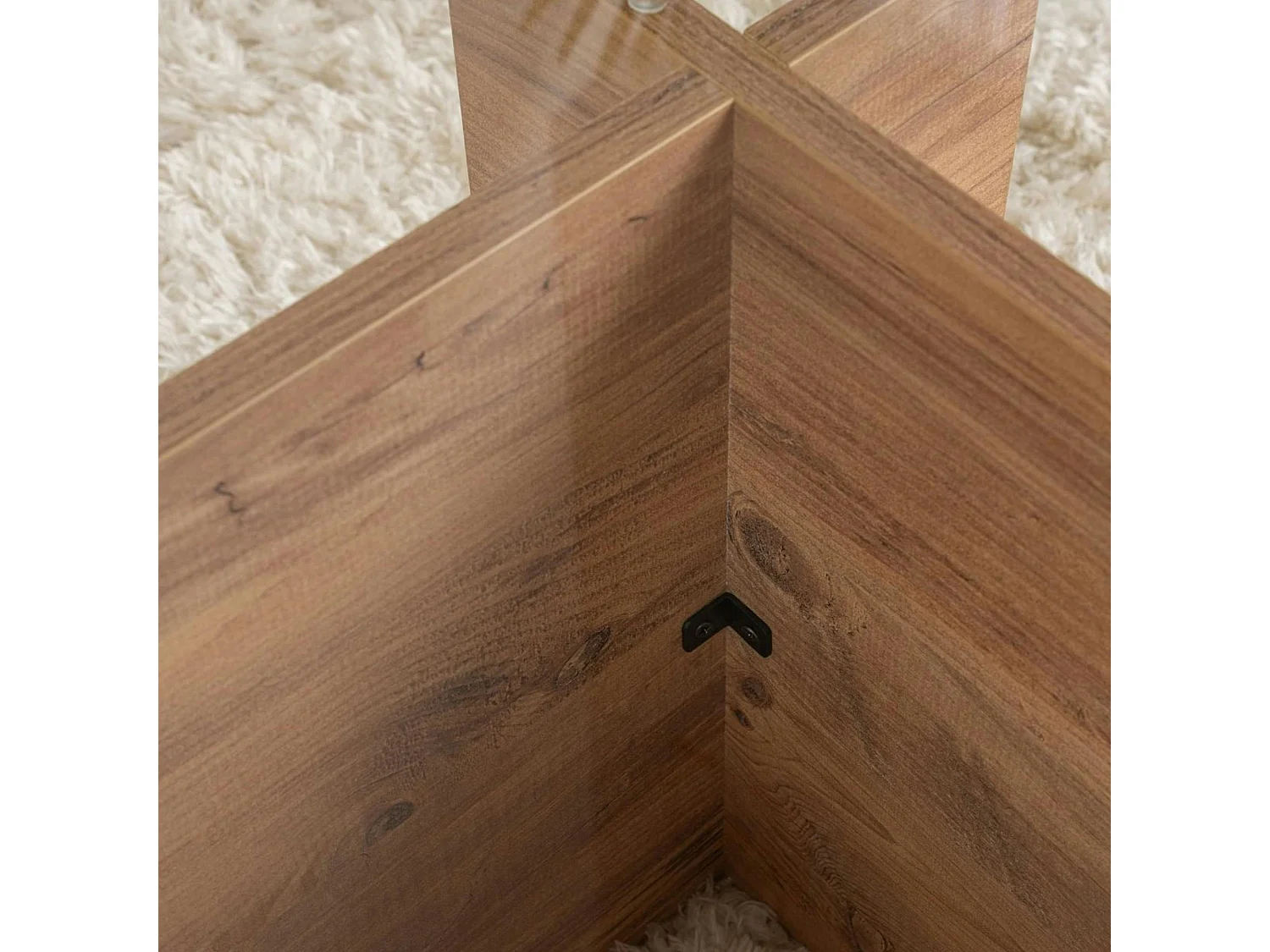 Table basse verre déstructurée – effet bois, H. 40 cm SALTA