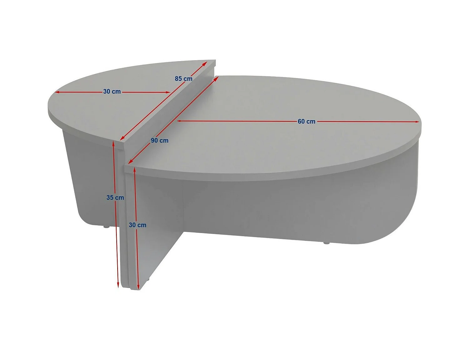 Table basse moderne effet travertin - 2 hauteurs MARFA