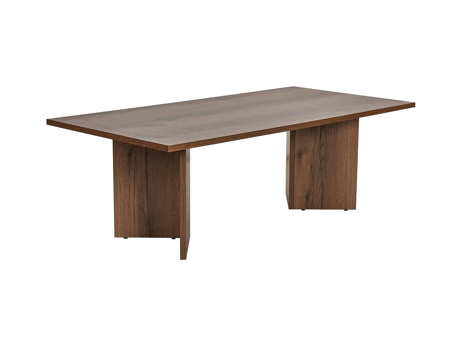 Table basse moderne effet noyer foncé - pieds en V MARFA