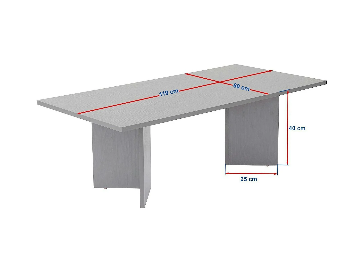 Table basse moderne effet noyer foncé - pieds en V MARFA