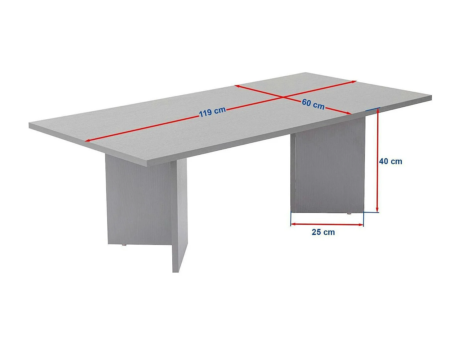 Table basse moderne effet noyer foncé - pieds en V MARFA