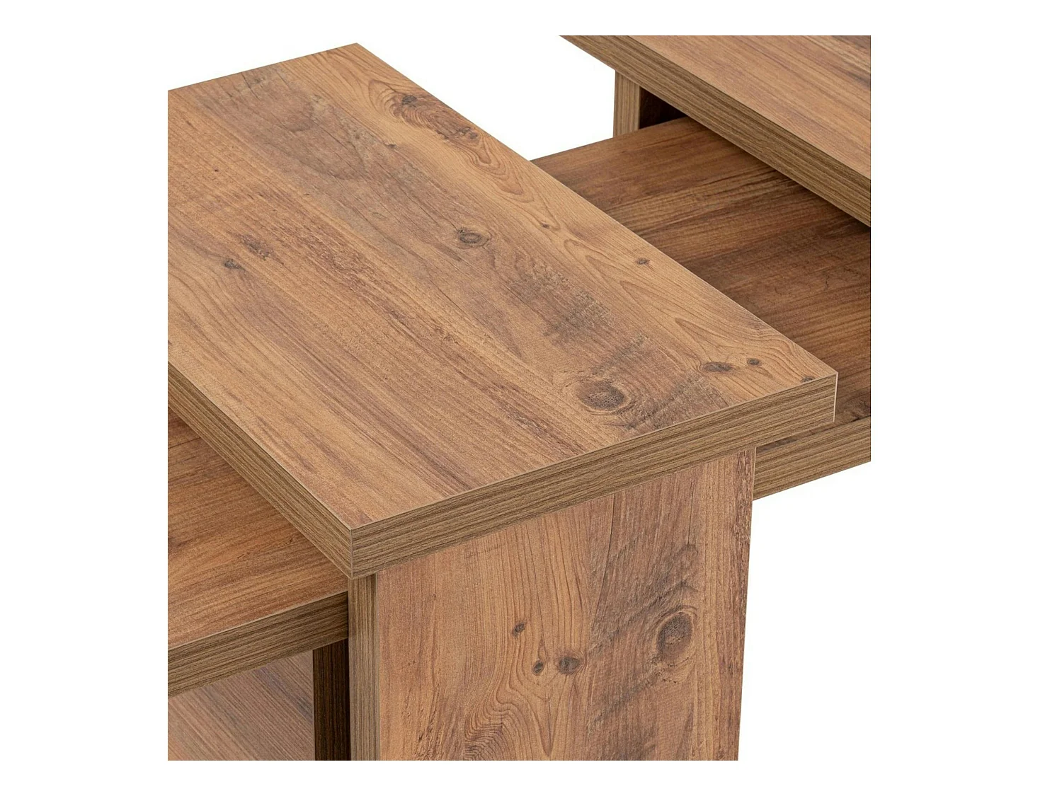 Table basse gigogne design – effet bois (3 pièces) MARFA