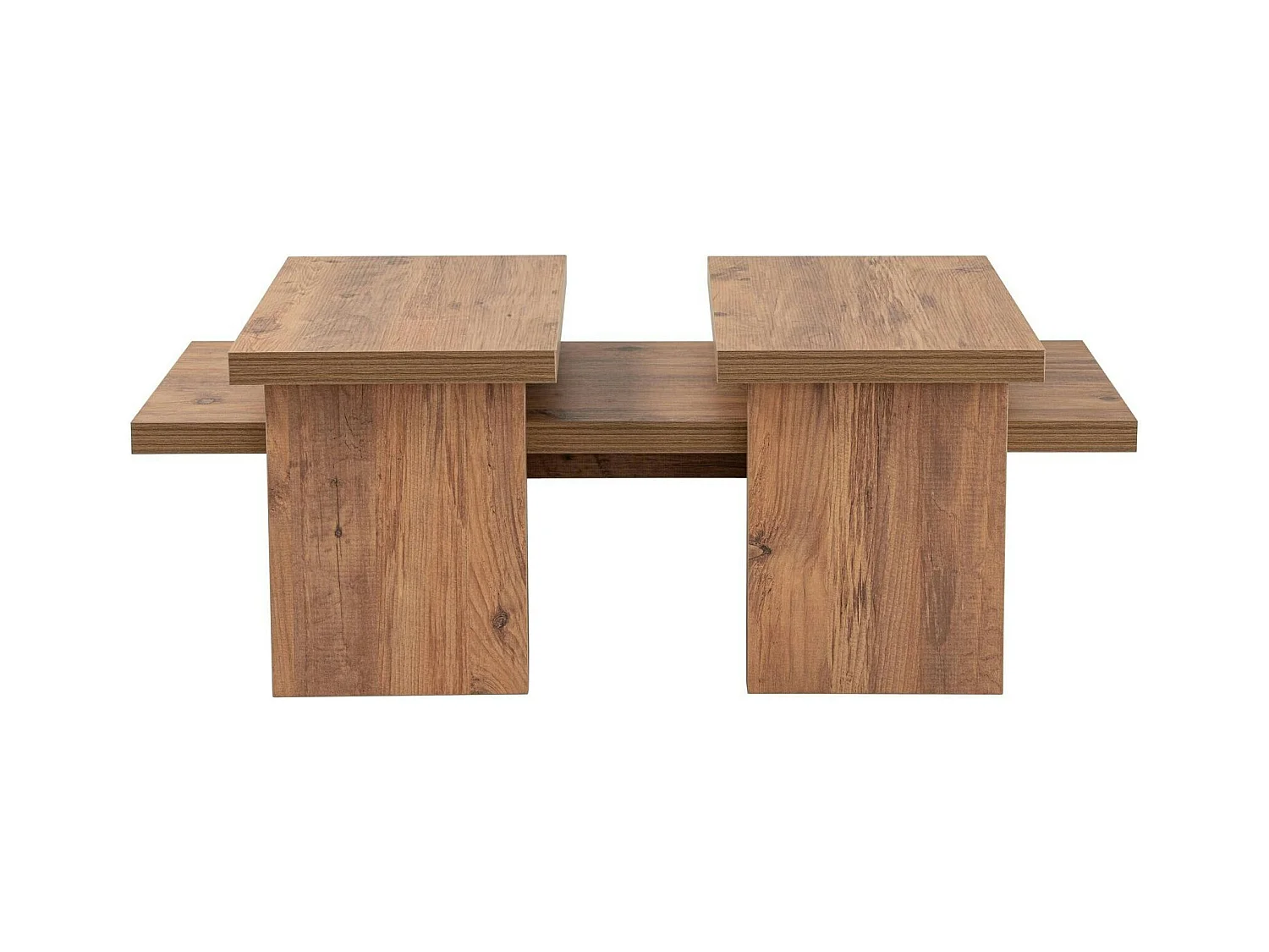 Table basse gigogne design – effet bois (3 pièces) MARFA