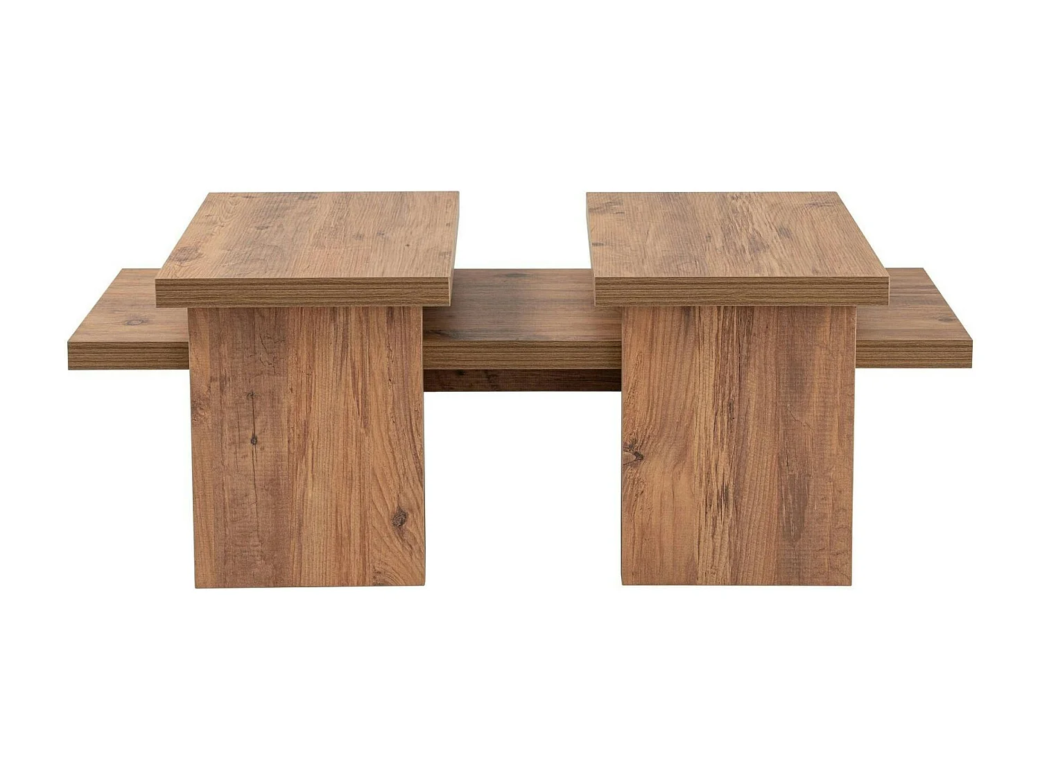 Table basse gigogne design – effet bois (3 pièces) MARFA