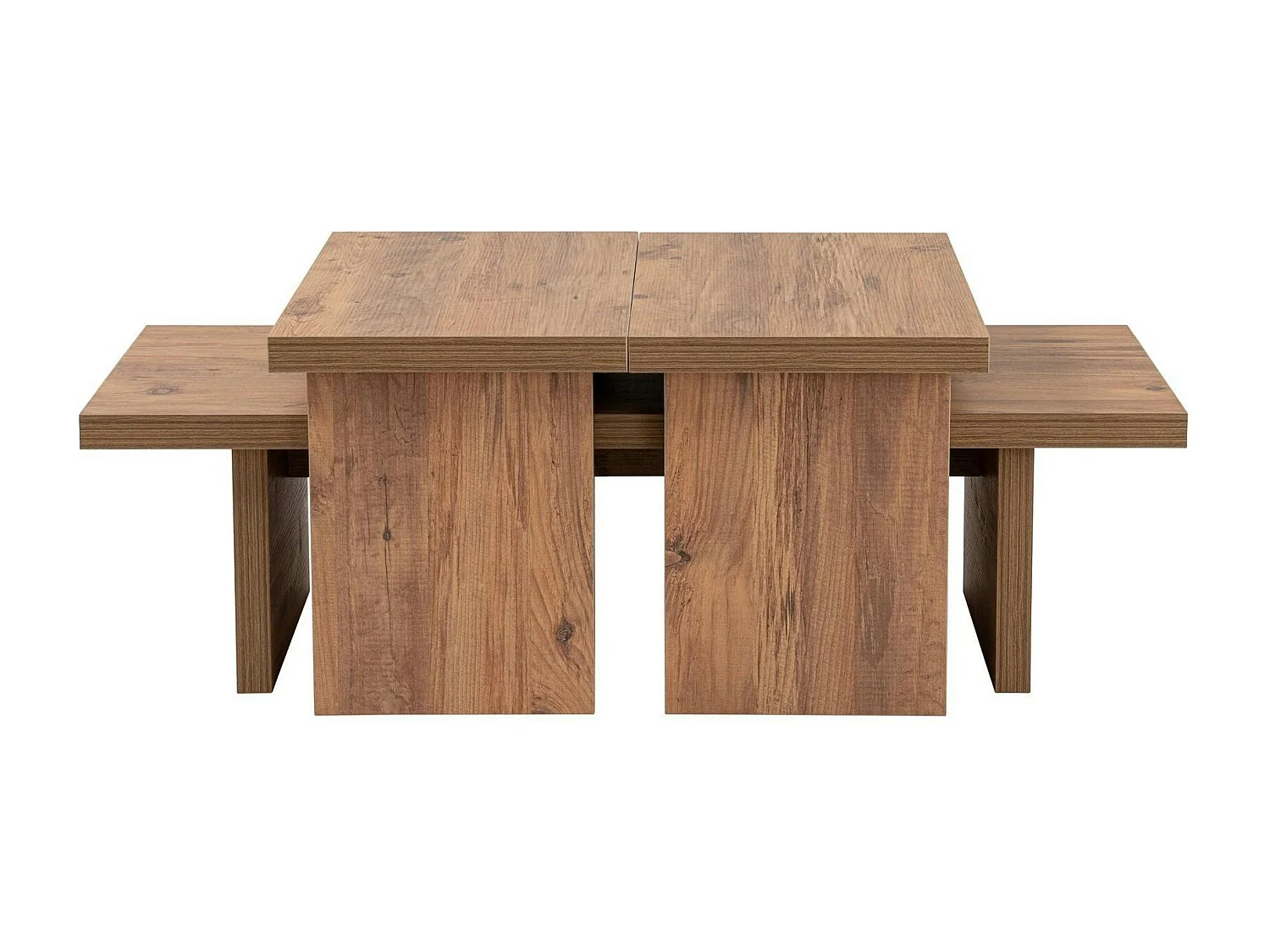 Table basse gigogne design – effet bois (3 pièces) MARFA