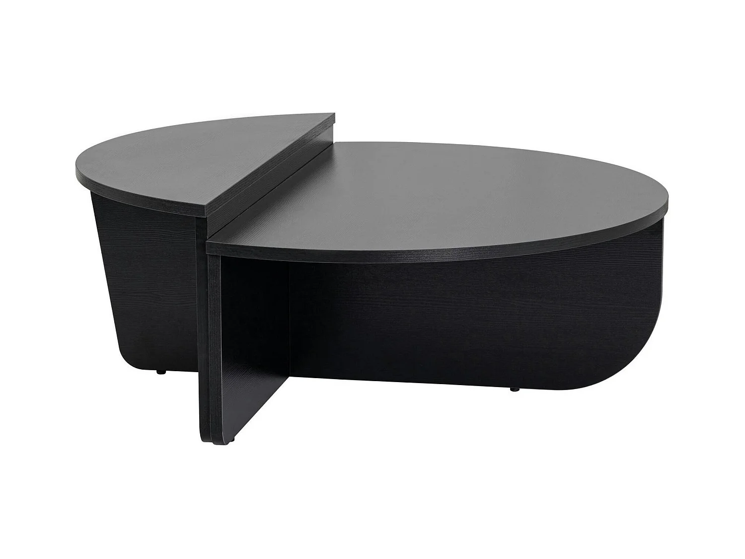 Table basse noire moderne effet bois - 2 hauteurs MARFA
