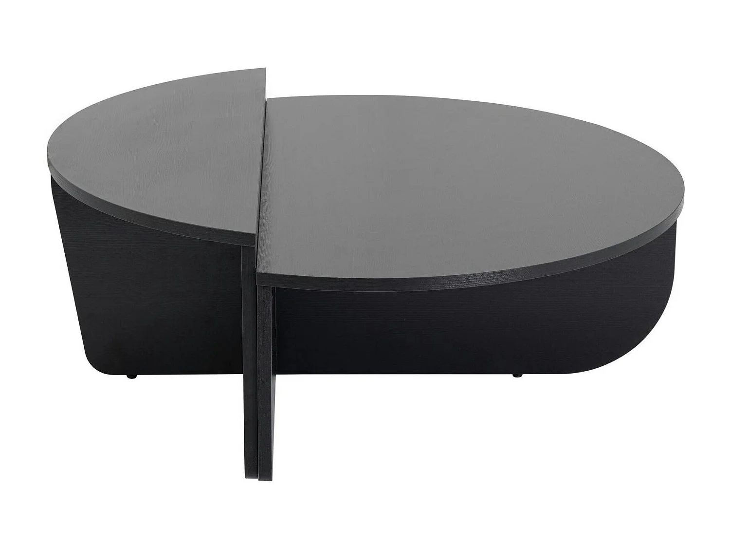 Table basse noire moderne effet bois - 2 hauteurs MARFA