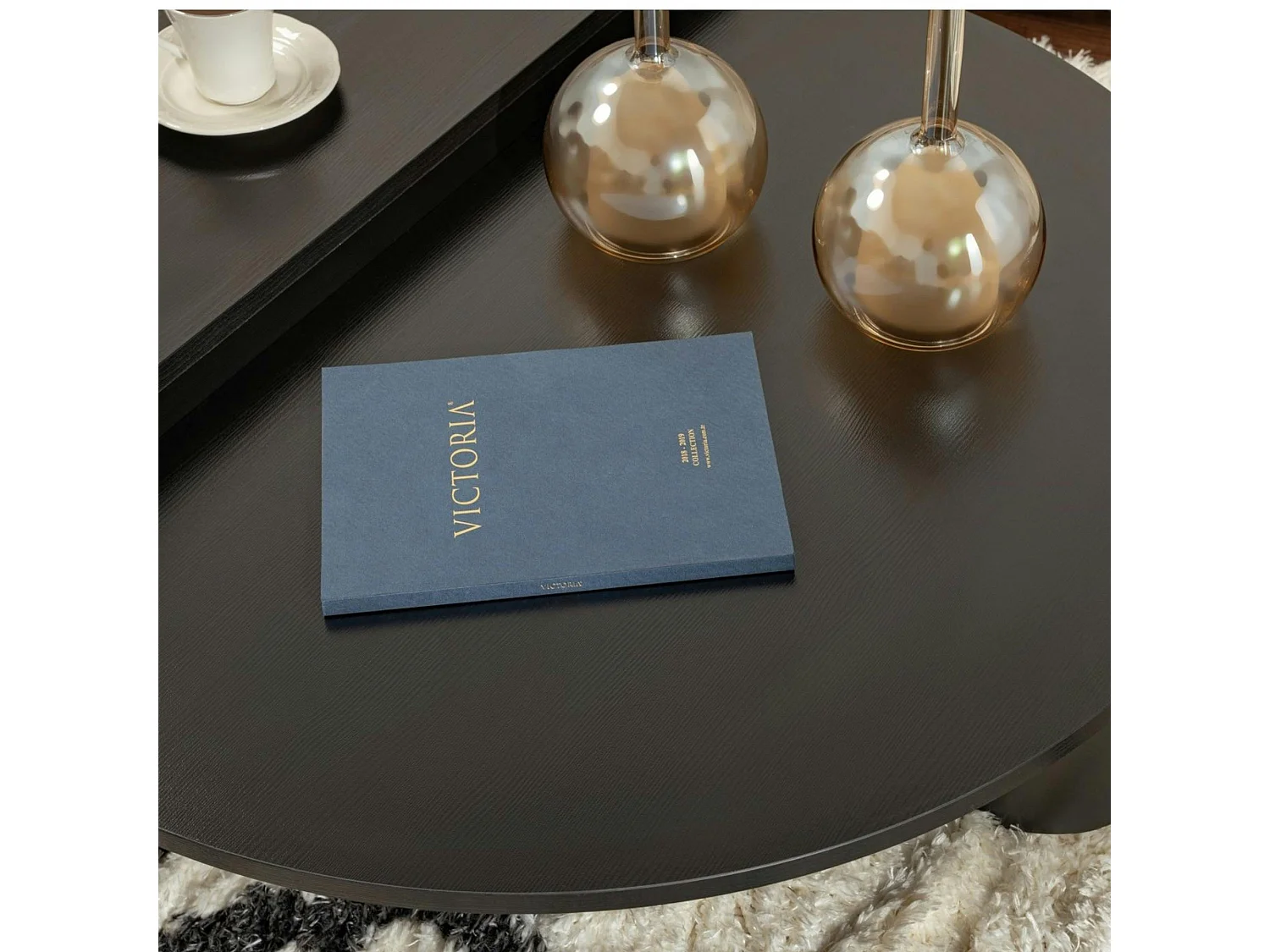 Table basse noire moderne effet bois - 2 hauteurs MARFA