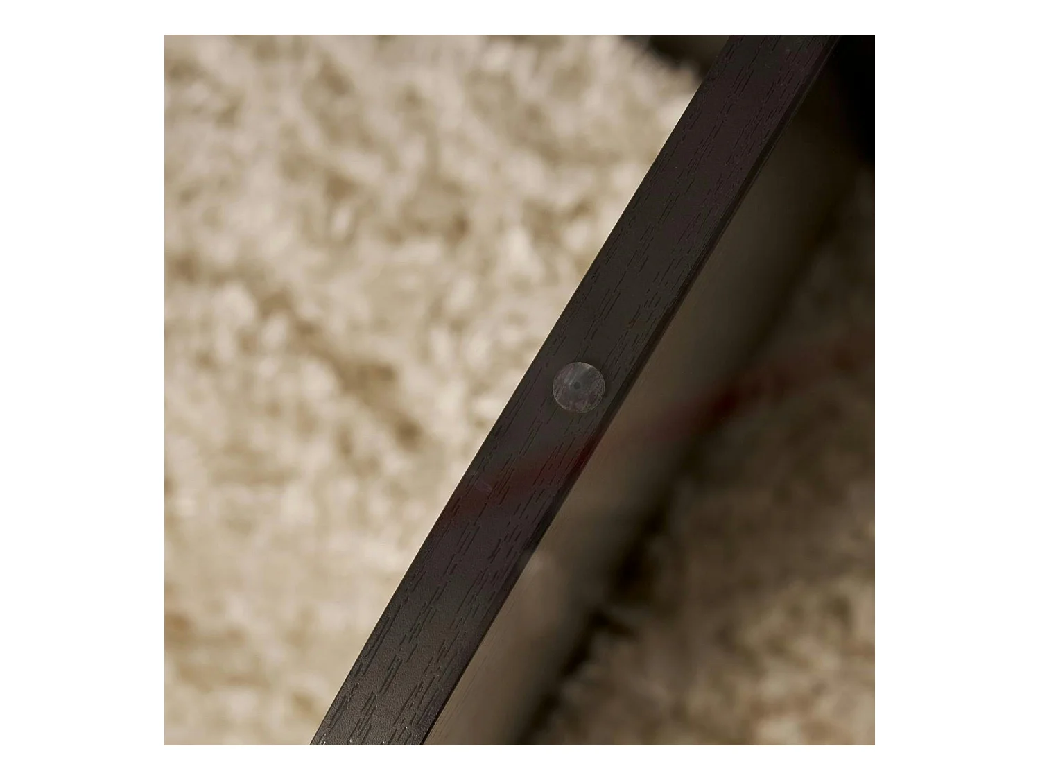 Table basse verre fumé - pied en croix effet bois noir SALTA