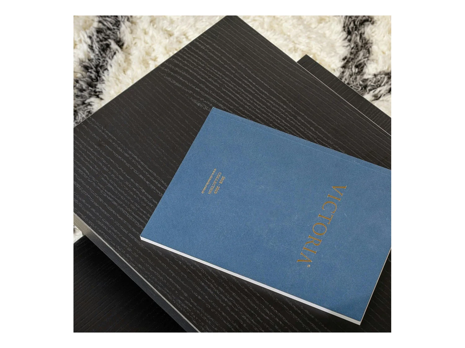 Table basse gigogne design – effet bois noir (3 pièces) MARFA