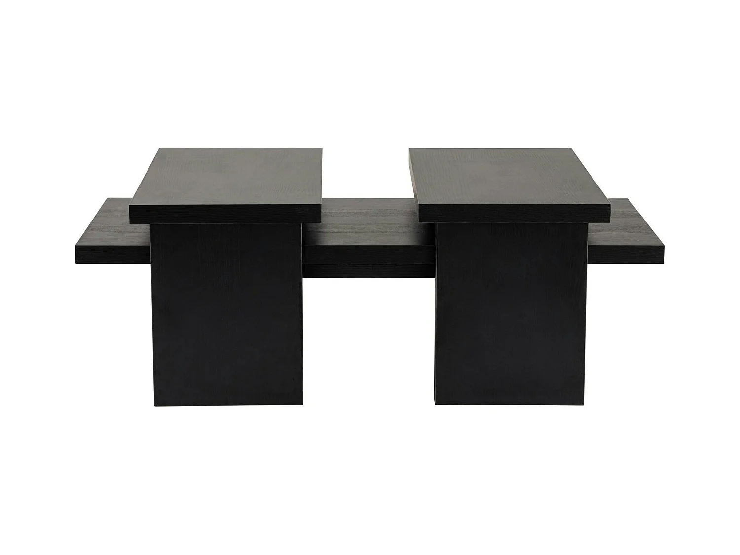 Table basse gigogne design – effet bois noir (3 pièces) MARFA