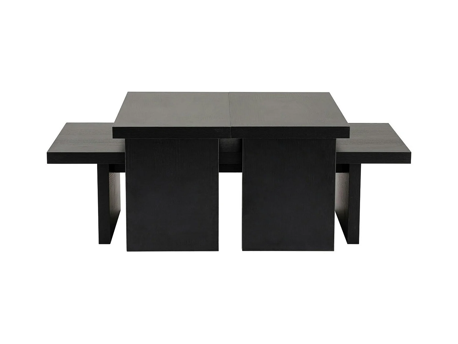 Table basse gigogne design – effet bois noir (3 pièces) MARFA