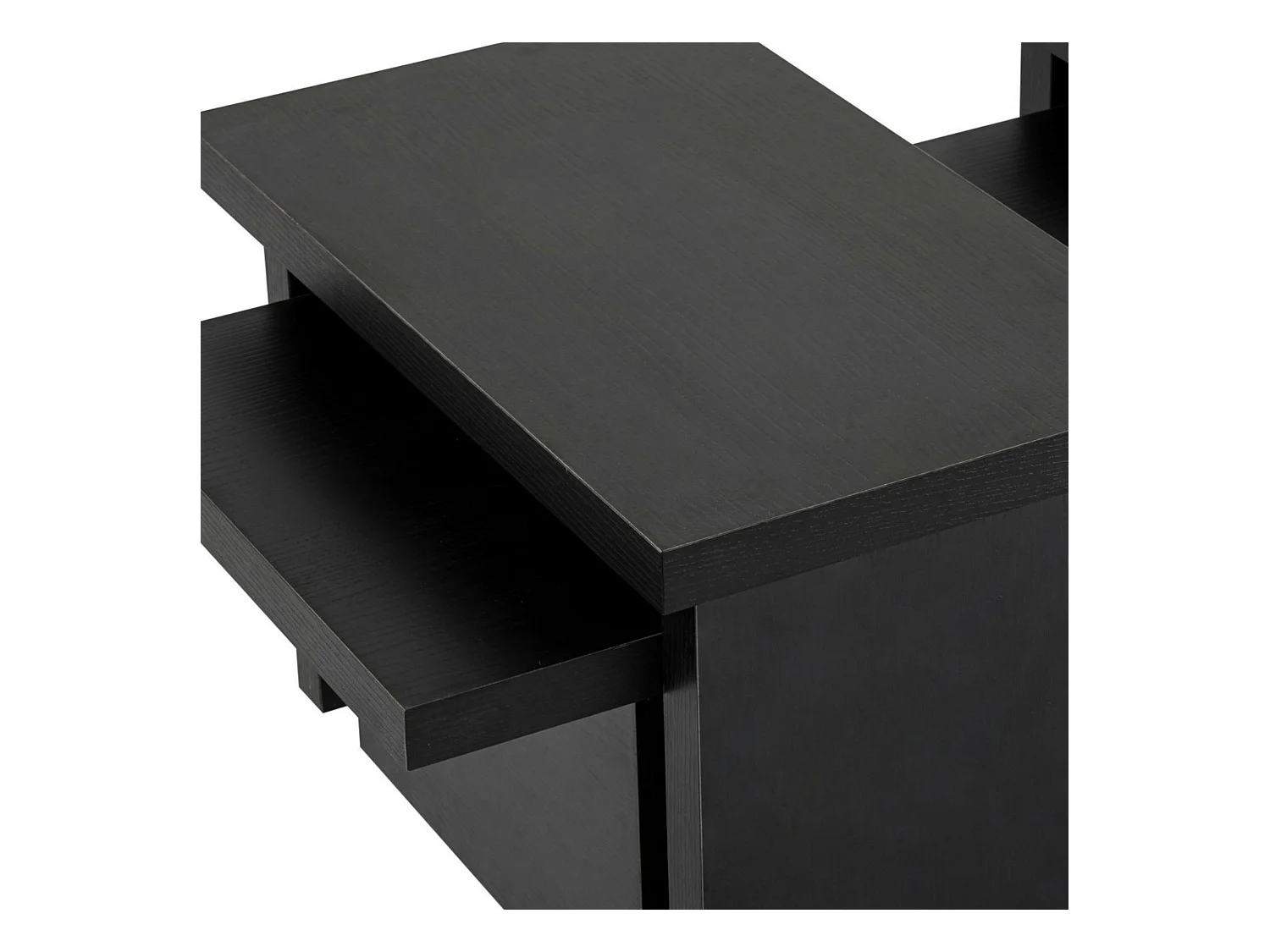Table basse gigogne design – effet bois noir (3 pièces) MARFA