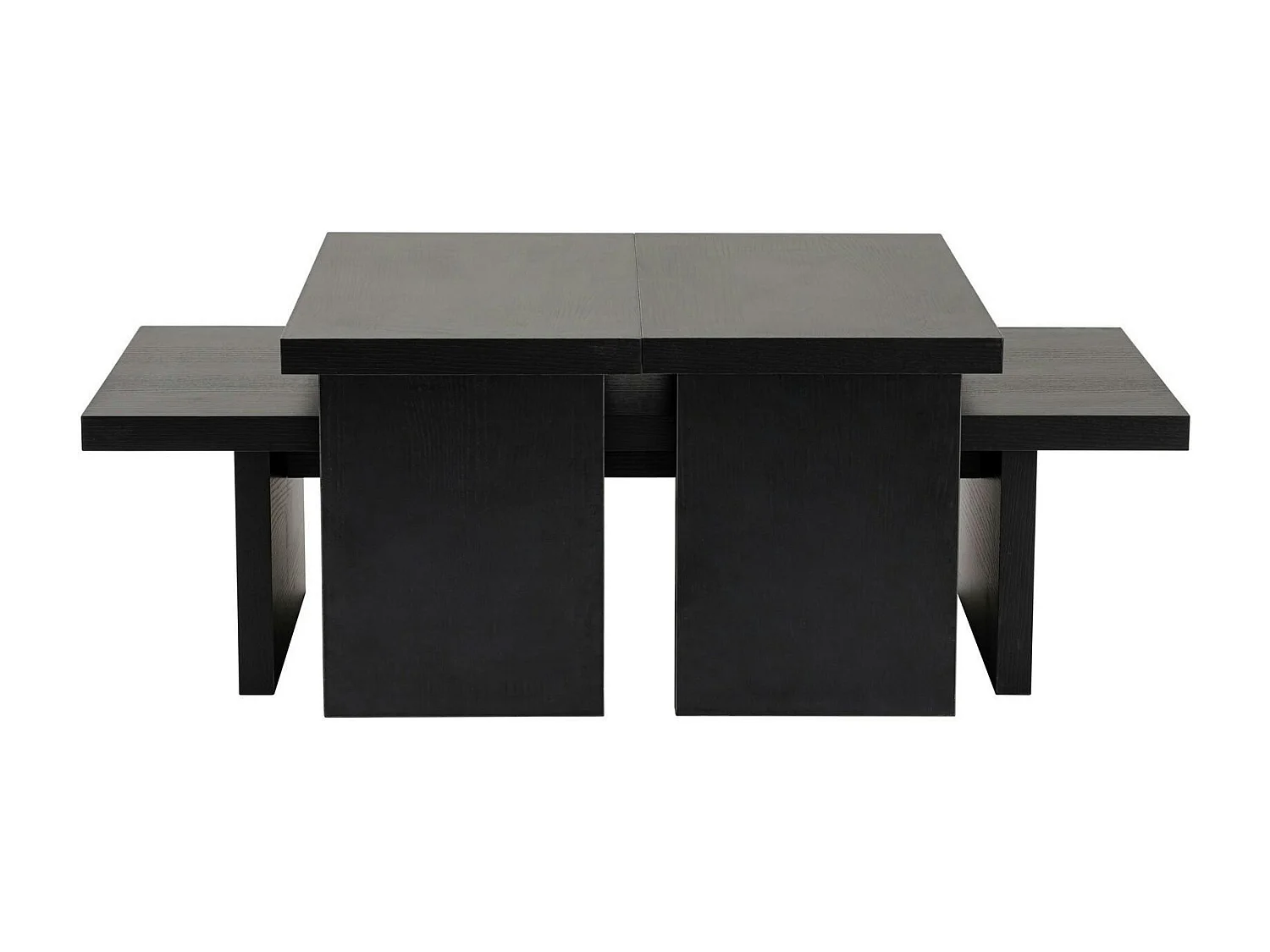 Table basse gigogne design – effet bois noir (3 pièces) MARFA