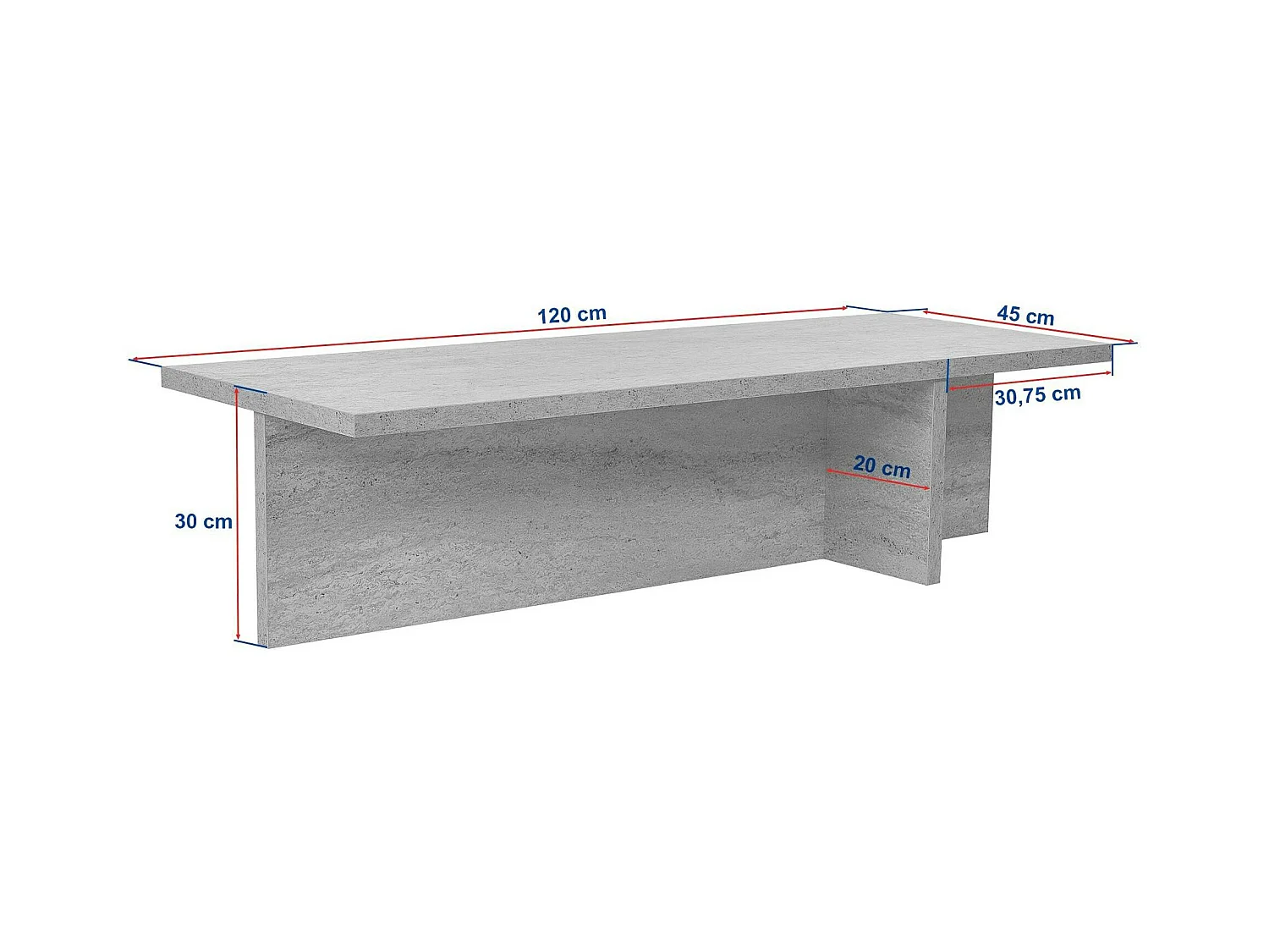 Table basse moderne minimaliste - effet travertin MARFA
