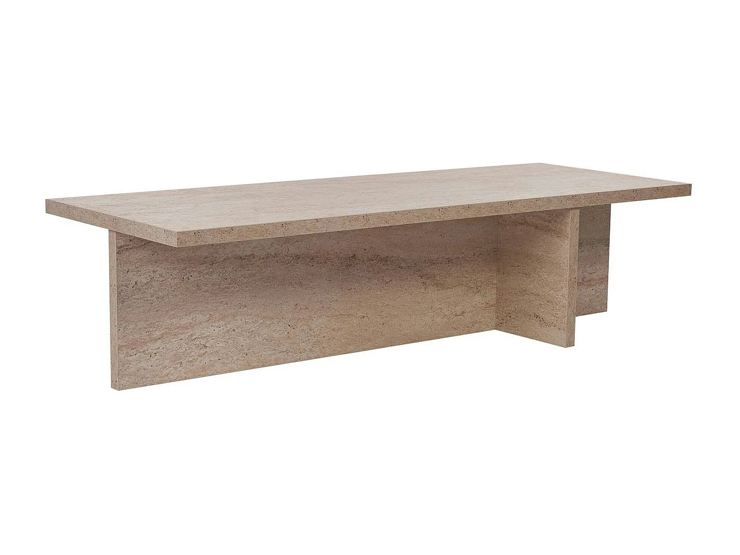 Table basse moderne minimaliste - effet travertin MARFA