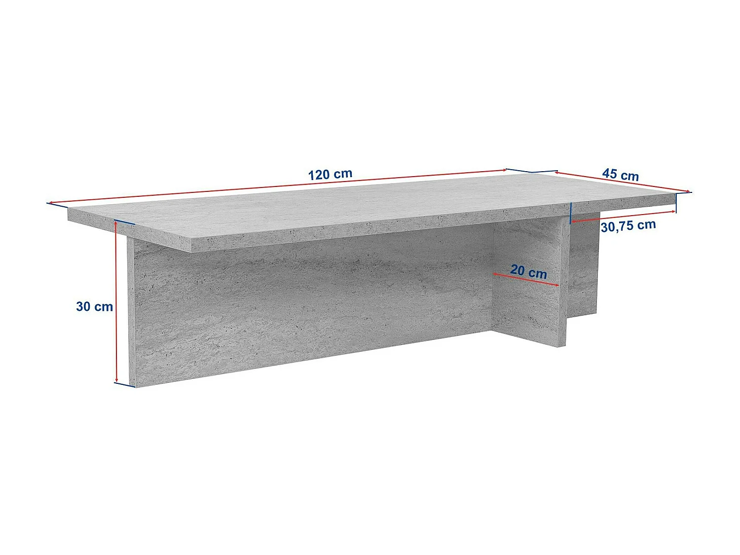 Table basse moderne minimaliste - effet travertin MARFA