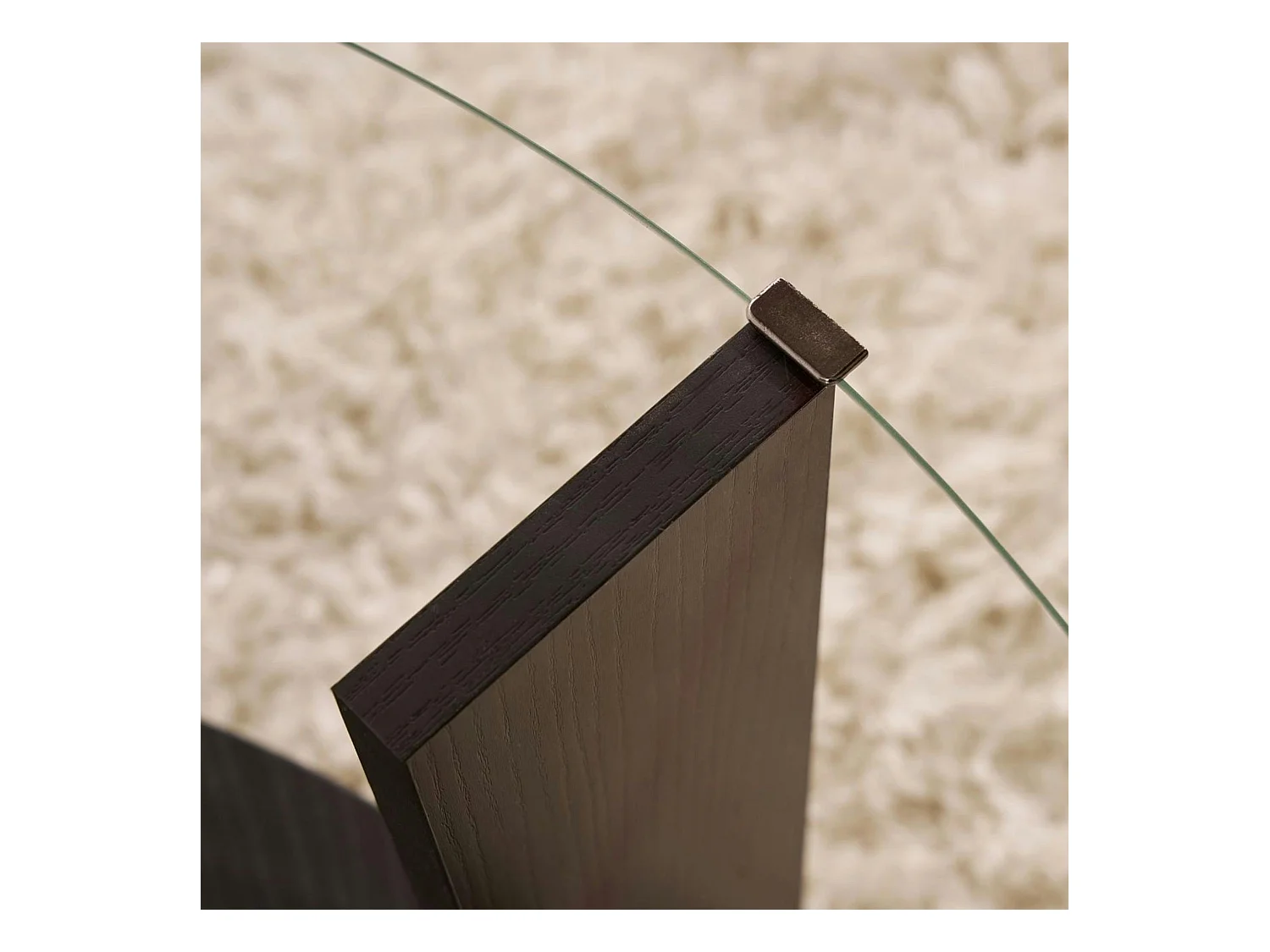 Table basse verre double plateau - effet bois noir SALTA