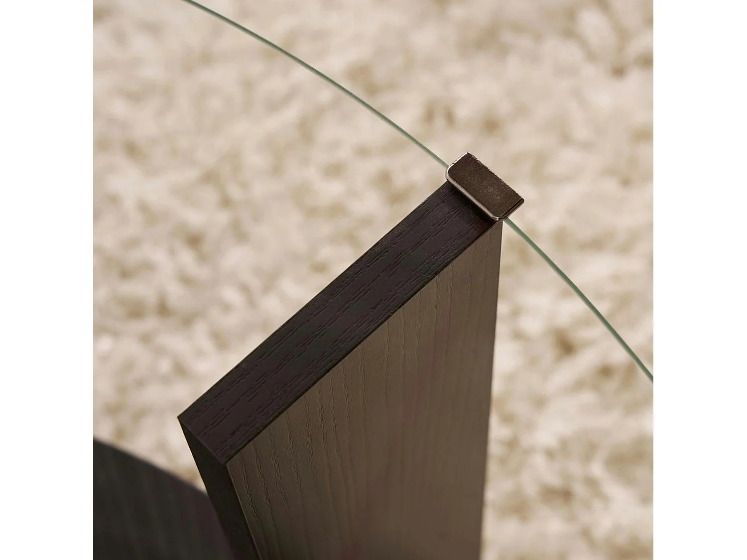 Table basse verre double plateau - effet bois noir SALTA