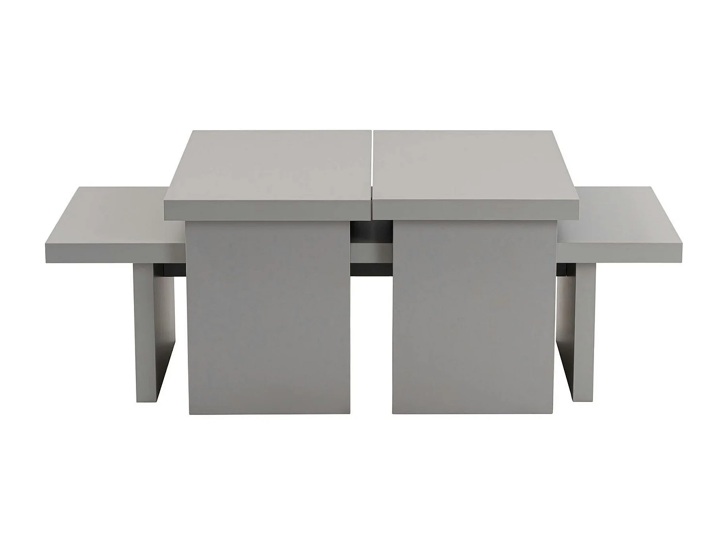 Table basse gigogne design – effet gris laqué (3 pièces) MARFA