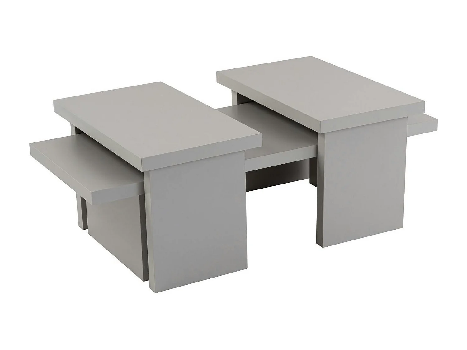 Table basse gigogne design – effet gris laqué (3 pièces) MARFA