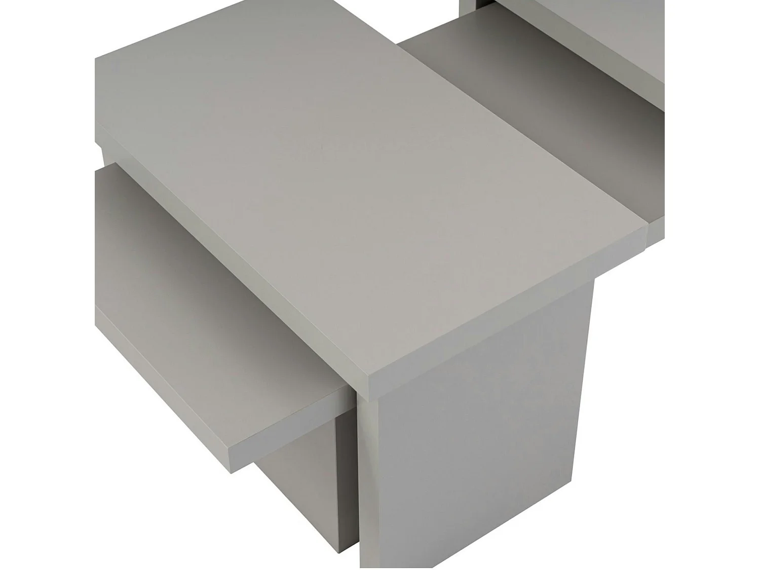 Table basse gigogne design – effet gris laqué (3 pièces) MARFA