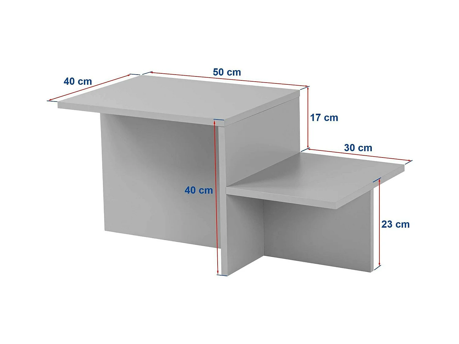 Table basse moderne effet bois de noyer - 2 niveaux MARFA