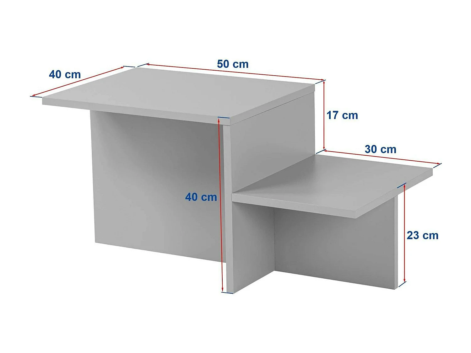 Table basse moderne effet bois de noyer - 2 niveaux MARFA