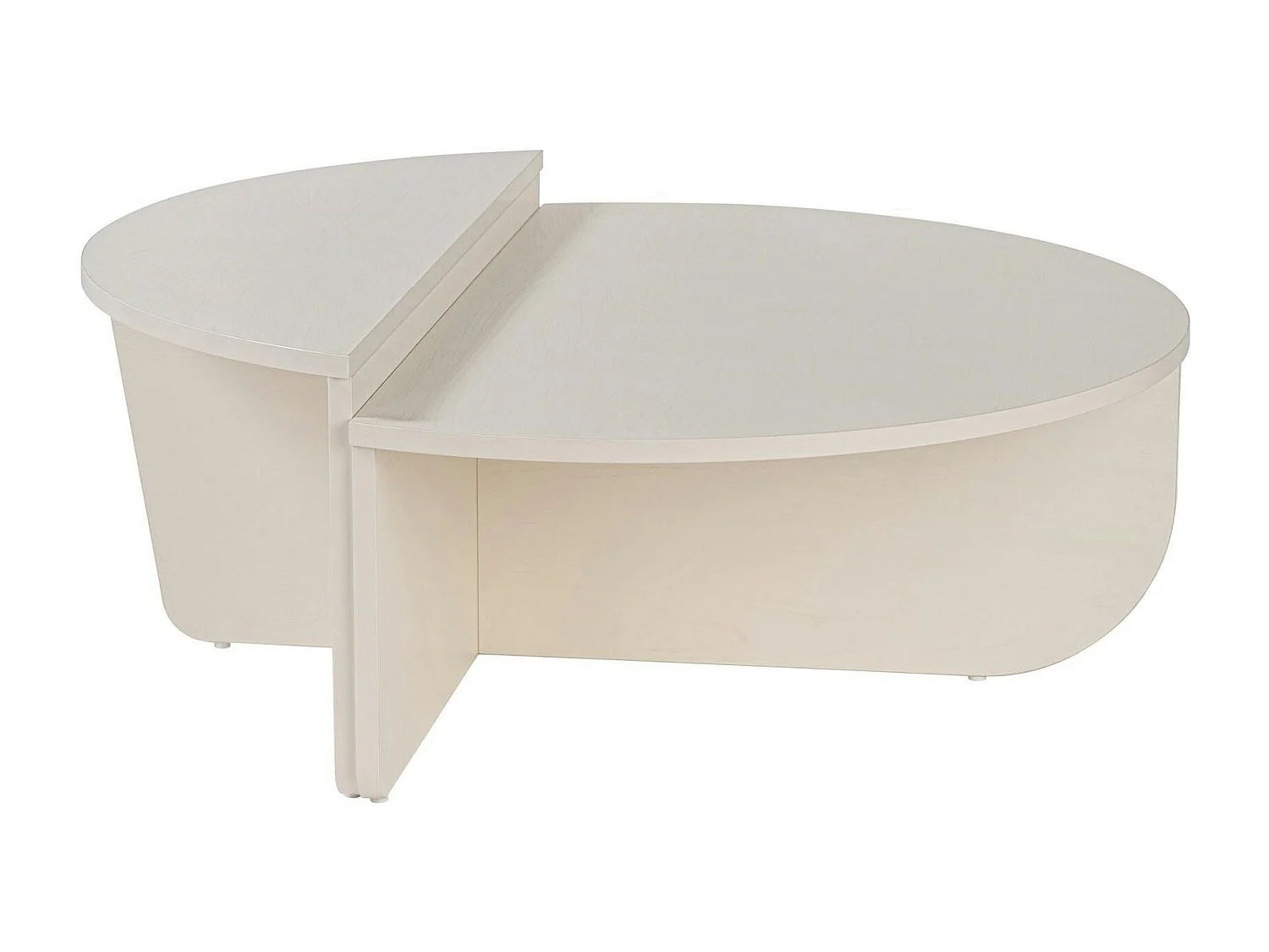 Table basse moderne blanche effet bois - 2 hauteurs MARFA