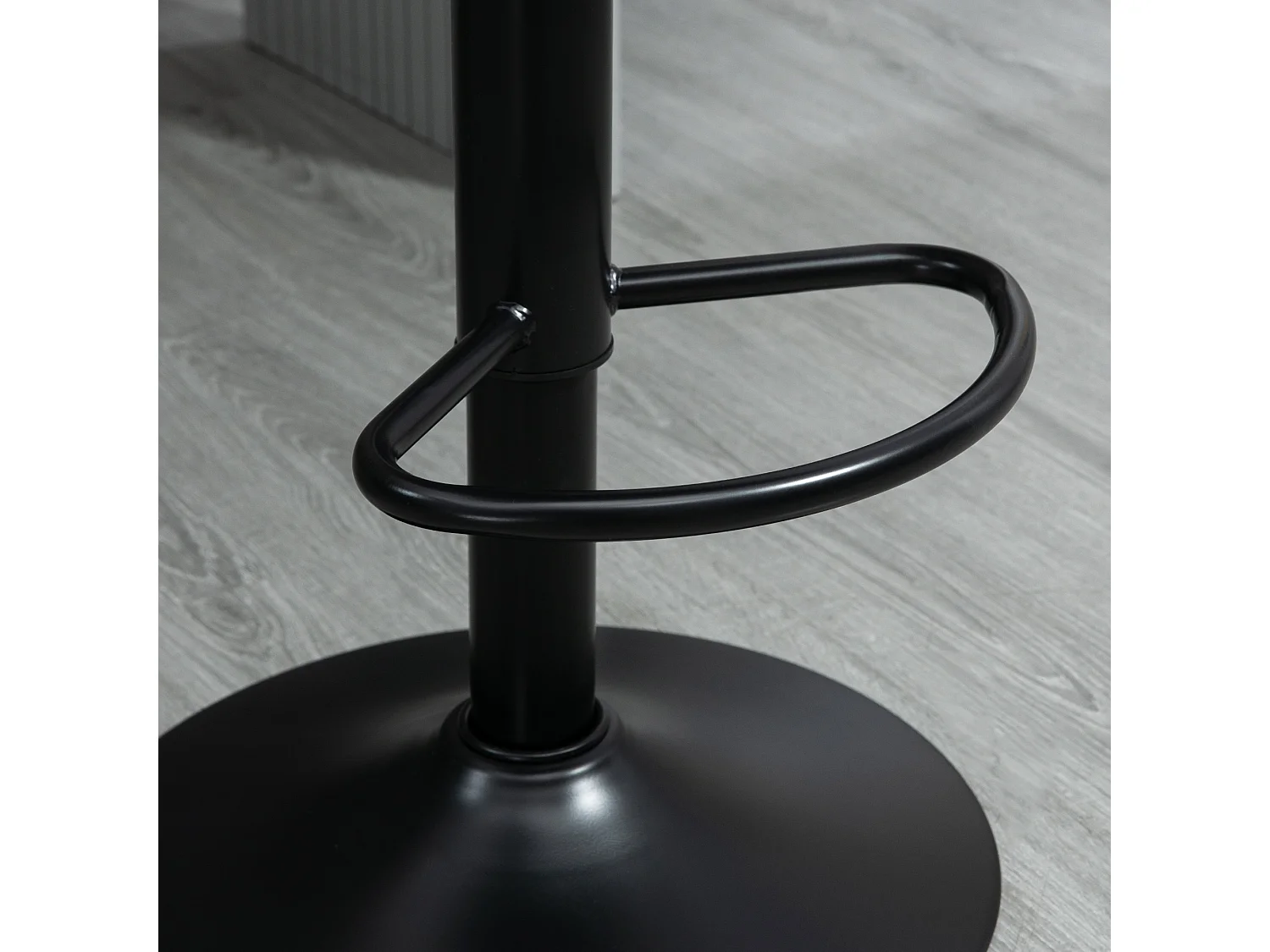 Set van 2 verstelbare barkrukken, imitatieleer, staal, bruin (43x49,5x91-111cm)