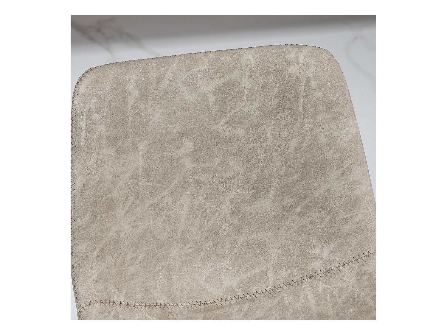 Ensemble de 2 tabourets de bar, siège pivotant, simili cuir beige, avec repose-pieds et réglage en hauteur (42x47.5x90.5-111.5 cm)