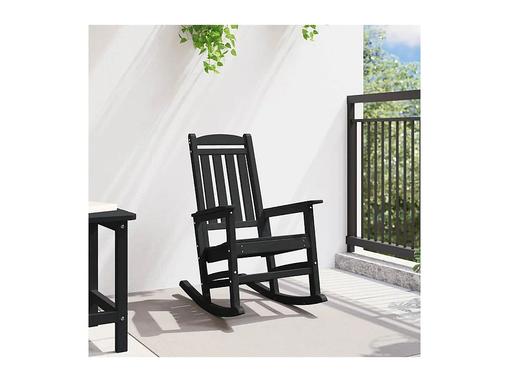 Chaise Berçante de Jardin Noire 70x92x108 cm HDPE