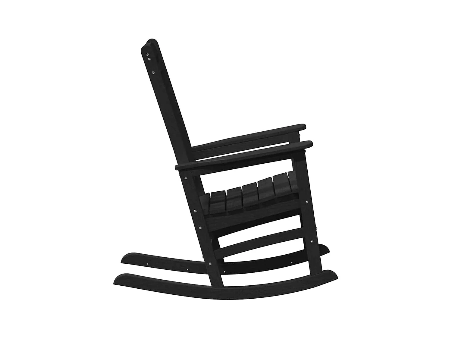 Chaise Berçante de Jardin Noire 70x92x108 cm HDPE