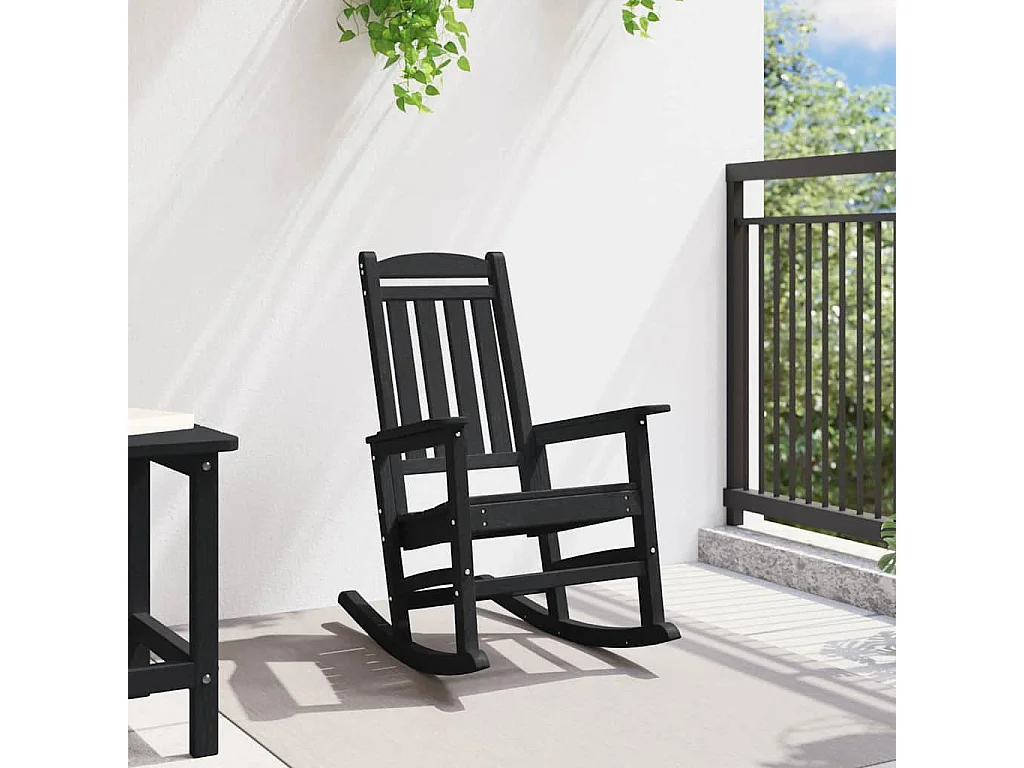 Chaise Berçante de Jardin Noire 70x92x108 cm HDPE