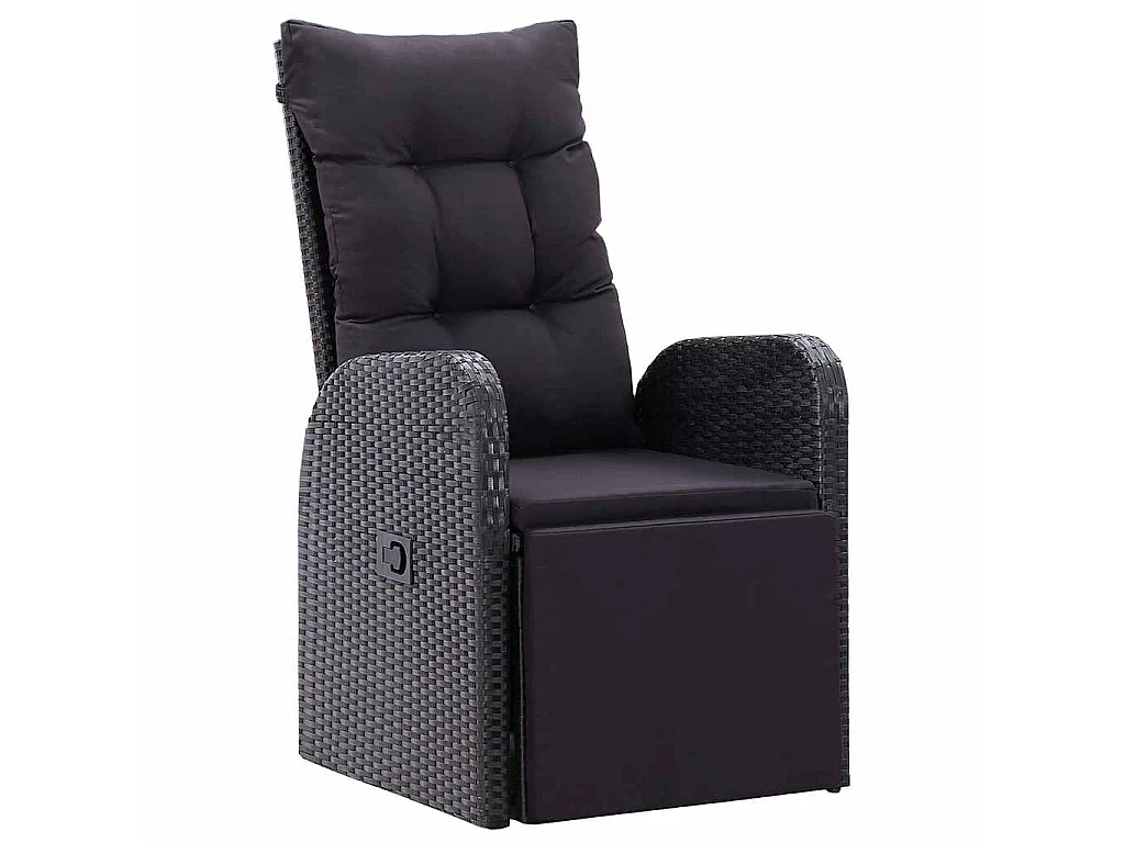 Set da giardino 5 pezzi con cuscini - Polyrattan nero