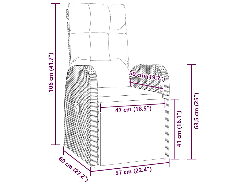 Set da giardino 5 pezzi con cuscini - Polyrattan nero