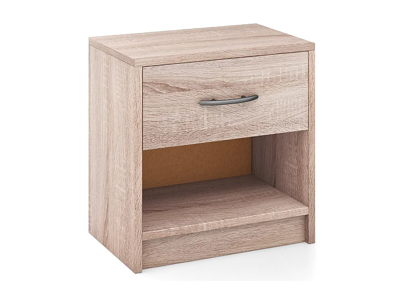 Nachttisch mit Schublade Kleiner Beistelltisch mit offenem Fach 38,5 x 28 x 40,5 cm Natur