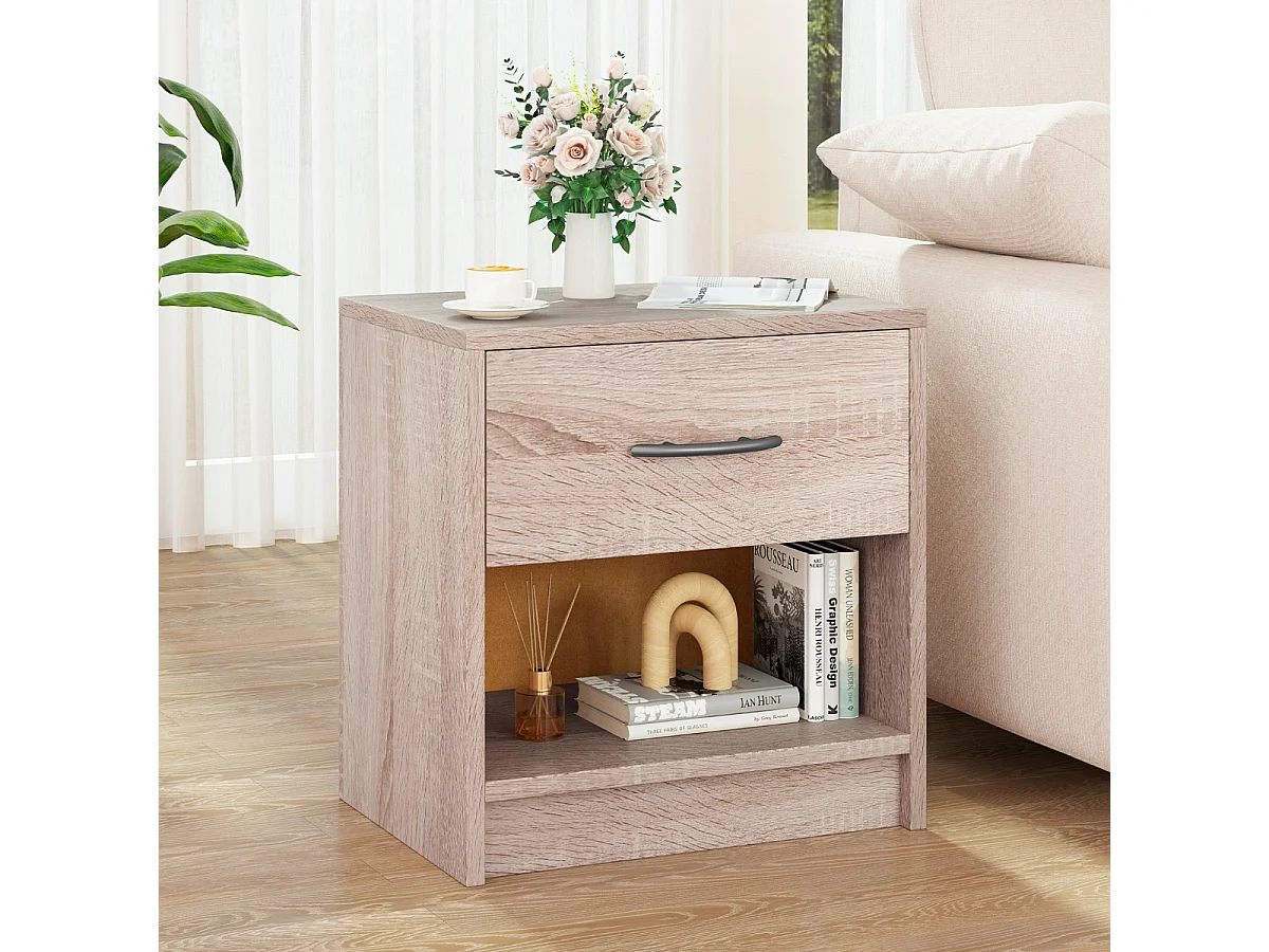 Sengebord med skuffe Sidebord 38,5 x 28 x 40,5 cm