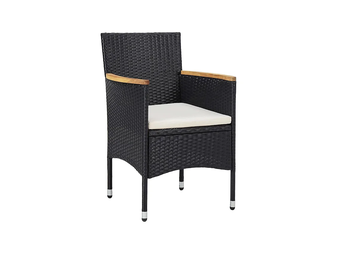 Tuinstoelen set van 2 Zwarte geweven hars